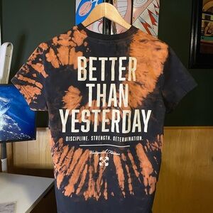 Better Than Yesterday Tie-Dye vanquish Tee - Black & Orange Mens M